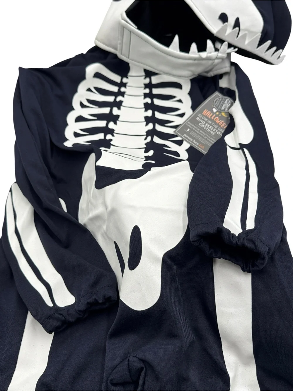 Pottery Barn Kids Dino Skeleton Glow In the Dark Costume Set Size 7-8 Years